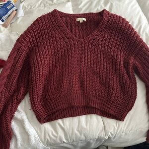 PacSun Deep Red V-Neck Sweater